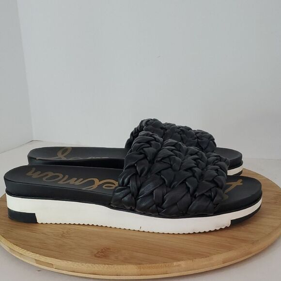 Sam Edelman Ainslie Braided Black Woven Slide Sandals Women's Size 10 - Picture 1 of 7